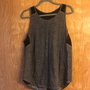Black and White Mesh Lululemon Tank, Size 10